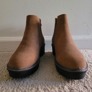 Brand New Clark's Tan Wedge Booties